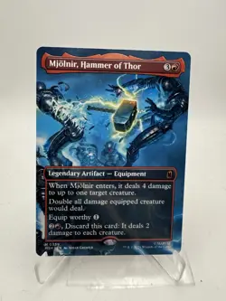 Mjolnir, Hammer of Thor FULLART BORDERLESS MTG Marvel Super Heroes NM #339 - Image 1