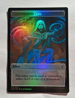 Magic MTG - Copy / Angel Warrior Token (Foil) - Zendikar Rising Double Sided LP - Image 1