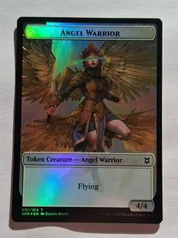 Magic MTG - Copy / Angel Warrior Token (Foil) - Zendikar Rising Double Sided LP - Image 2