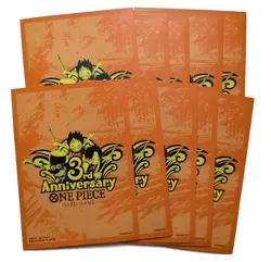 10 x Don Sleeves Japanese 3rd Anniversary Luffy Ace Sabo One Piece TCG Card Game - Image 1