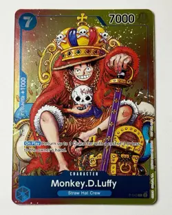 2024 One Piece Bandai Fest Monkey D. Luffy P-043 Gold Holo Foil ENG Promo Card - Image 1