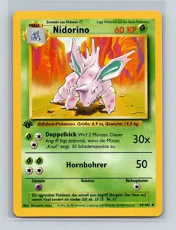 Nidorino Pokemon German Base Set 1st Edition (NIDORINO) #37 NM/LP - Image 1