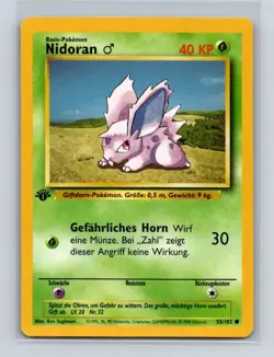 Nidoran Pokemon German Base Set 1st Edition (NIDORAN) #55 NM/LP - Image 1