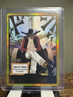 DON!! Card Dracule Mihawk Gold One Piece OP14 The Azure Sea's Seven NM - Image 1