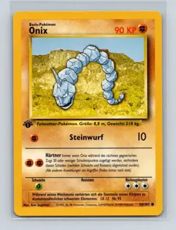 Onix Pokemon German Base Set 1st Edition (ONIX) #56 NM/LP - Image 1