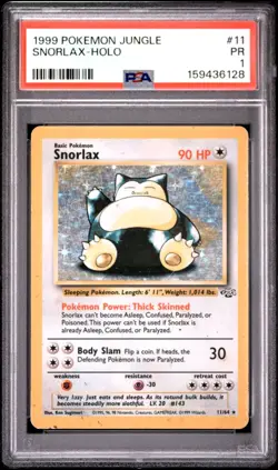 PSA 1 PR 1999 Pokemon Jungle Snorlax 11/64 Holo Foil Rare WOTC Vintage Original - Image 1