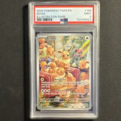PSA 9 Mint Graded Eevee IR 188/167 - Twilight Masquerade - Pokemon TCG - Image 1
