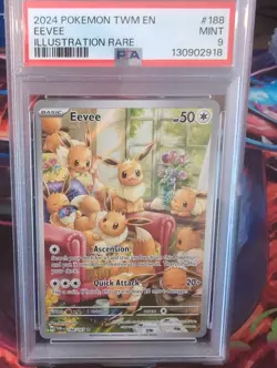 PSA 9 Mint Graded Eevee IR 188/167 - Twilight Masquerade - Pokemon TCG - Image 1