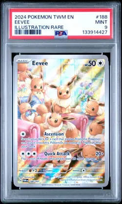 PSA 9 Mint Graded Eevee IR 188/167 - Twilight Masquerade - Pokemon TCG - Image 1