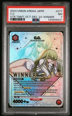 2024 Union Arena - C.C. (Code Geass) Winner STR TMNT Foil (PSA 7 Near Mint) - Image 1