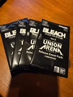 4 x Union Arena TCG Trading Card Bleach Vol 2 Release Event Pack Sealed English - Image 1