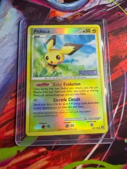 Pokemon - Pichu 45/100 Platinum Reverse Holo Burger King Promo Stamped NM - Image 1