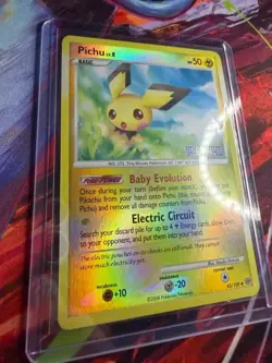 Pokemon - Pichu 45/100 Platinum Reverse Holo Burger King Promo Stamped NM - Image 2