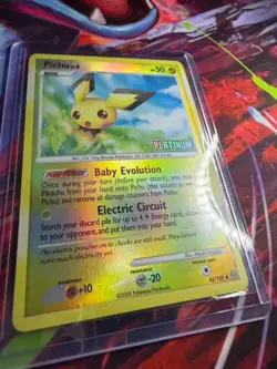 Pokemon - Pichu 45/100 Platinum Reverse Holo Burger King Promo Stamped NM - Image 3