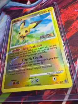 Pokemon - Pichu 45/100 Platinum Reverse Holo Burger King Promo Stamped NM - Image 4