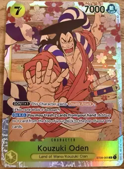 Kouzuki Oden Foil SR- ST09-005 - NM - One Piece TCG Yamato Starter Deck - Image 1