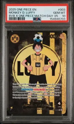 2025 One Piece Monkey D Luffy BVB Borussia Dortmund Match Day Promo #003 PSA 10 - Image 1