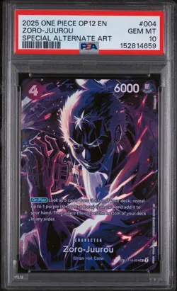 2025 ONE PIECE OP12 LEGACY OF THE MASTER ZORO-JUUROU #ST18-004 SP ALT ART PSA 10 - Image 1