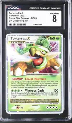 CGC 8 NM/MINT Torterra LV.X DP09 Black Star Promos Holo Pokemon Card - Image 1