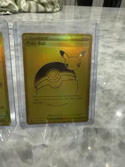Pokemon POKE BALL + PIKACHU Gold Celebration’s 25th Anniversary LOT!! 2 Cards - Image 5