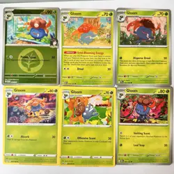 Gloom Pokemon Grass Type TCG Lot 6 English Reverse Holo & Regular Cards - Image 1