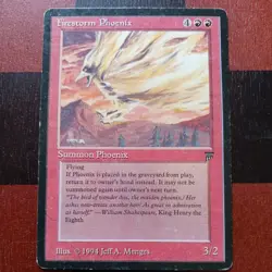 Mtg Firestorm Phoenix HP/MP English Legends Magic Card Reserved List Rare - Image 1
