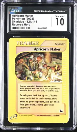 CGC 10 GEM MINT Apricorn Maker Skyridge 121/144 Reverse Holo Pokemon Card - Image 1