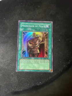 Yugioh Messenger of Peace MRL-102 Super Rare 1st Ed MP Holographic - Image 1