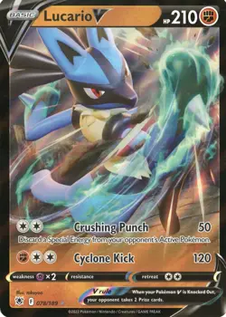 LUCARIO V 078/189 ULTRA RARE JUMBO CARDS POKEMON HOLO NM/M - Image 1