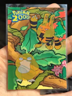 Topps Pokemon Card TV The Movie 2000 Puzzle 9 of 10 Sticker Psyduck Elekid - Image 1