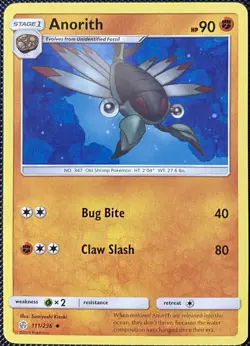 Anorith 111/236 Sm-Cosmic Eclipse Regular - Pokemon Card - Image 1