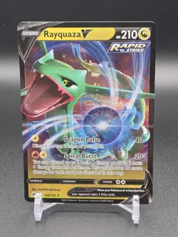 Pokemon TCG Rayquaza v Crown Zenith Holo Ultra Rare Card 100/159 - Image 1