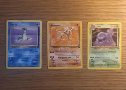 WOTC Fossil Rare 3x Pokemon Card Bundle, Lapras, Muk, Hitmonlee Heavy Played - Image 1