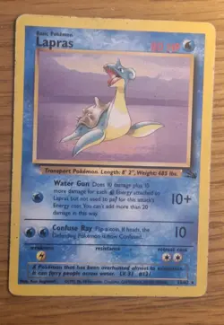 WOTC Fossil Rare 3x Pokemon Card Bundle, Lapras, Muk, Hitmonlee Heavy Played - Image 4