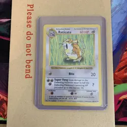 Raticate 40/102 Base Set Shadowless WOTC Pokemon Card LP Condition - Image 1