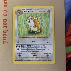 Raticate 40/102 Base Set Shadowless WOTC Pokemon Card LP Condition - Image 2