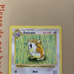 Raticate 40/102 Base Set Shadowless WOTC Pokemon Card LP Condition - Image 3