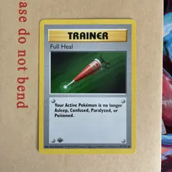 Pokemon Card Full Heal Shadowless Base Set 1st Edition 82/102 LP/MP - Image 1