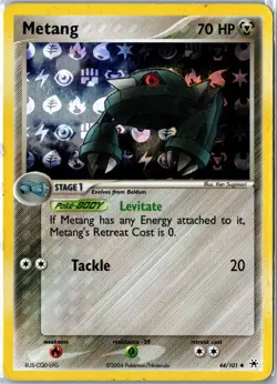 Pokemon Card - Metang 44/101 Hidden Legends 2004 Uncommon Reverse Holo HP - Image 1
