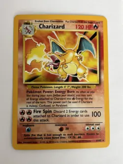 Charizard Pokemon Base Set RARE Holo 4/102 Card - Great Condition - Image 1