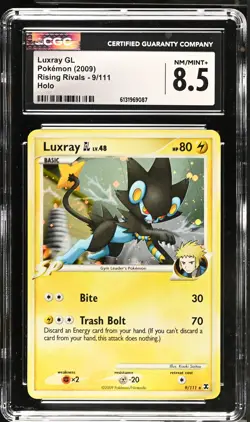 CGC 8.5 NM/MINT+ Luxray Gl 9/111 Holo Rising Rivals Pokemon Card - Image 1