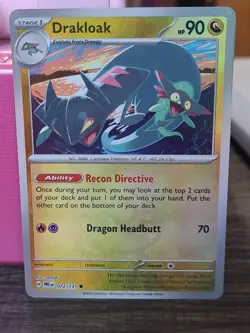 Pokemon TCG Drakloak Holo Prismatic Evolutions Master Ball Pattern Card 072/131 - Image 1