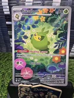 Swadloon 088/086 Illustration Rare IR White Flare Pokemon Card Near Mint #LA8 - Image 1
