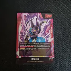 Beerus Leader Alt Art Secret Rare FB01-002 Dragon Ball Fusion World Card English - Image 2