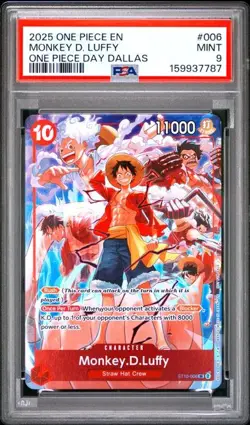 2025 One Piece Promos #006 Monkey D. Luffy Dallas Day PSA 9 Mint - Image 1