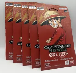 One Piece TCG OP-13 Carrying On His Will Sleeved Booster Pack Lot of 5 English - Image 1