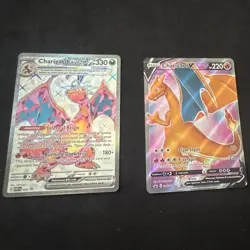 Pokemon TCG 2-Card Promo Lot Charizard V SWSH050 Holo & Charizard ex 056 - Image 1