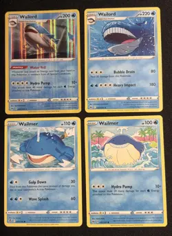Wailmer & Wailord NM Pokemon Card Lot 4 Cards Mixed Sets NM - Image 1