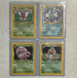 Pokemon TCG WOTC Vintage 4 Card Lot Venomoth Poliwrath Dark Weezing Arbok - Image 1