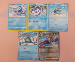 Pokemon TCG Piplup Prinplup Empoleon 5 Card Lot inc EX. Mixed Language - Image 1